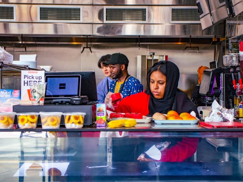 Teranga Grill team members at the service counter