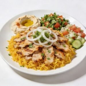 Chicken shawarma rice platter